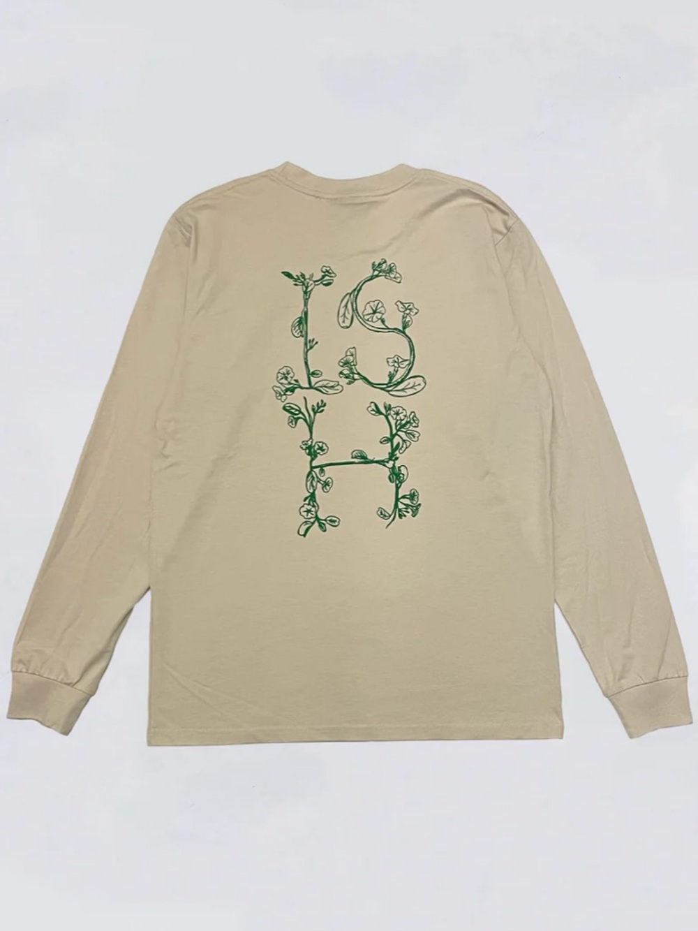 Island Snow Hawaii Long Sleeve with Green Botanical Back Graphic